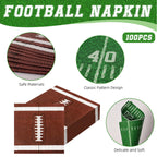 Actilize 100-Pack Football Party Napkins – 2 Designs, 6.5-Inch Disposable Napkins
