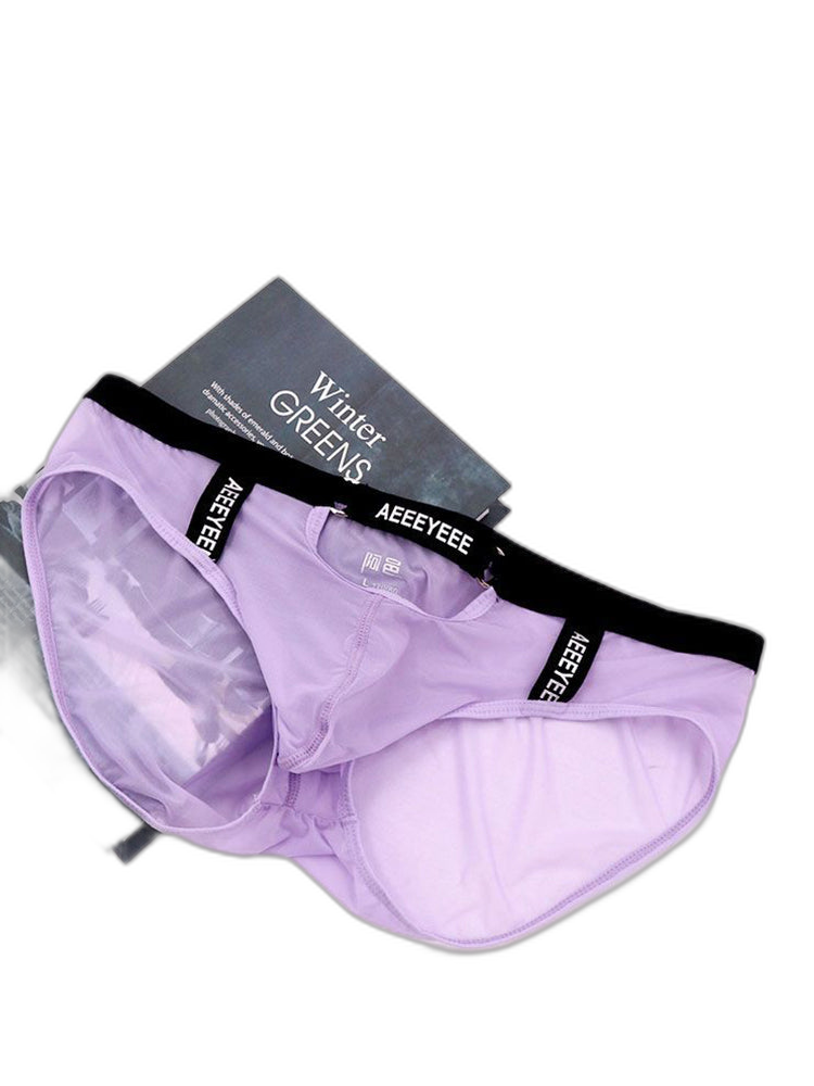 Men's Low Waist Narrow Waist Ice Silk Breathable Convex Pocket Briefs