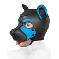 Mr S Leather NEOPRENE FRISKY Puppy Hood | Black & Aqua