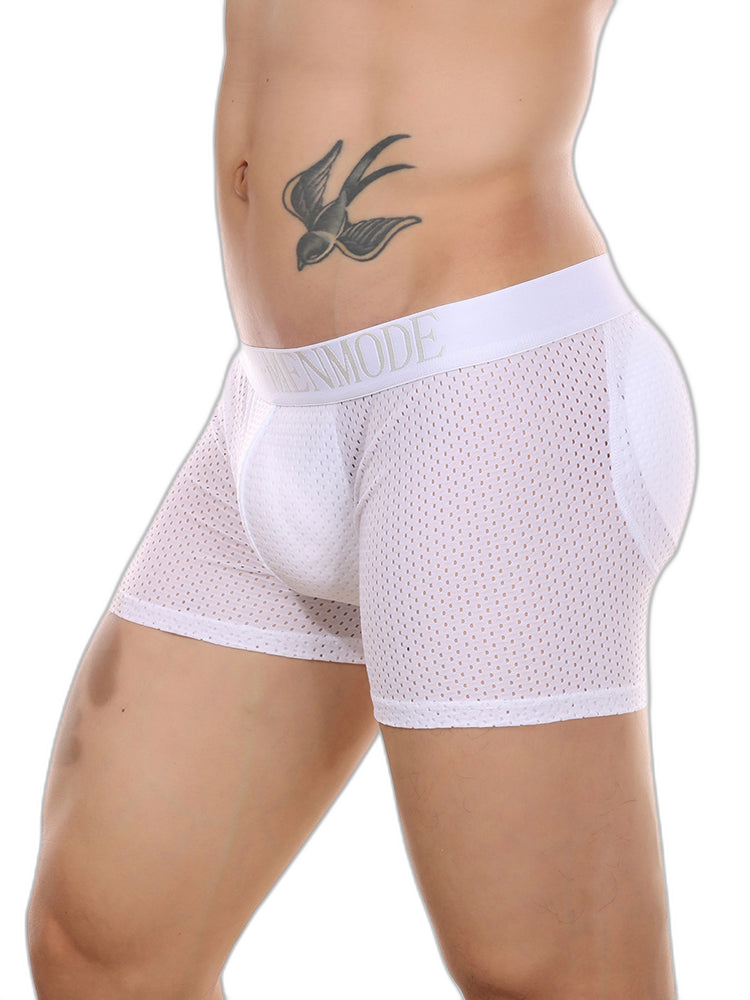 Sponge Cushion Mesh Buttock Boxer Briefs
