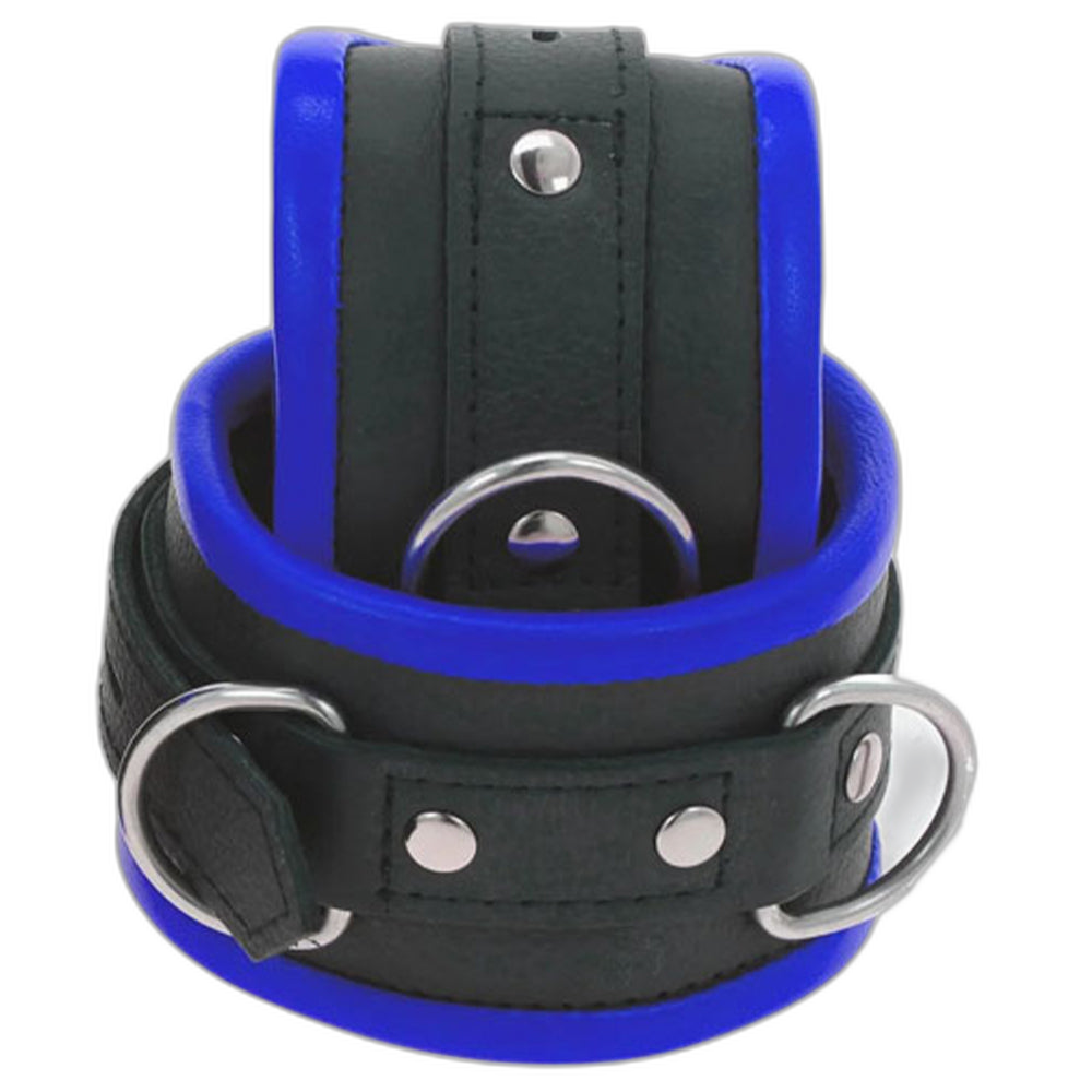 ruff GEAR Premium Leather Restraints 4 Piece Set Blue