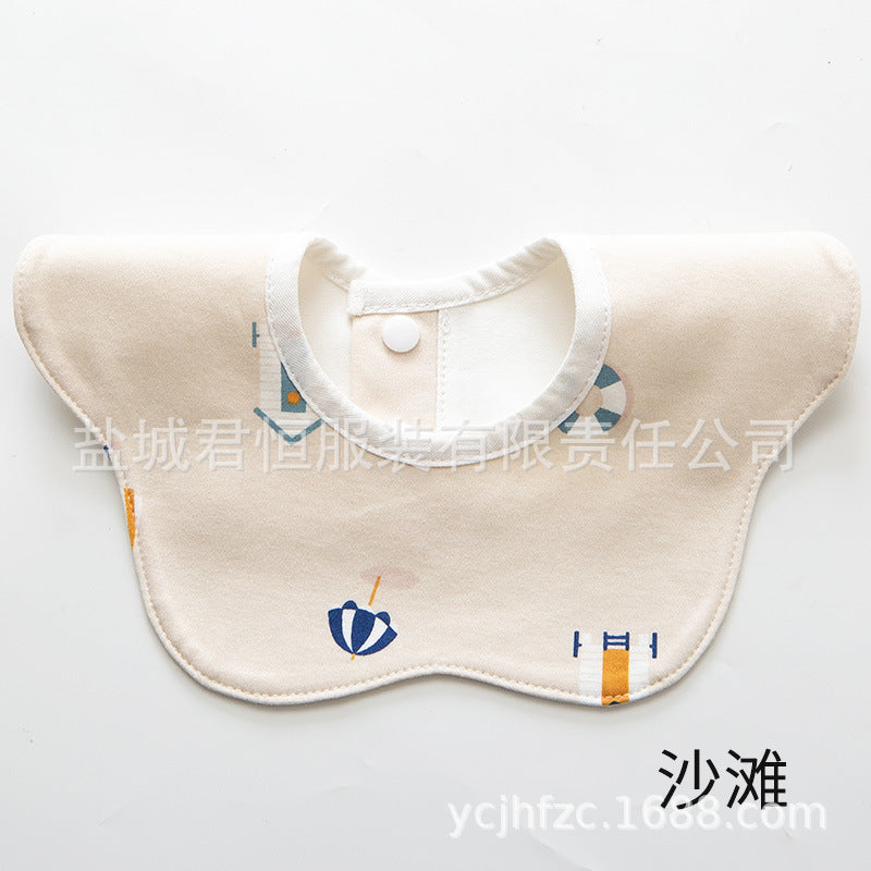 Pure Cotton 360° Rotatable Baby Bib - Petal-Shaped Drool Bib