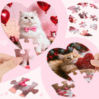 Adecortalk 24 Pcs Valentine's Day Gift Cards with Heart Jigsaw Puzzles – Kids Party Favors & Classroom Prizes