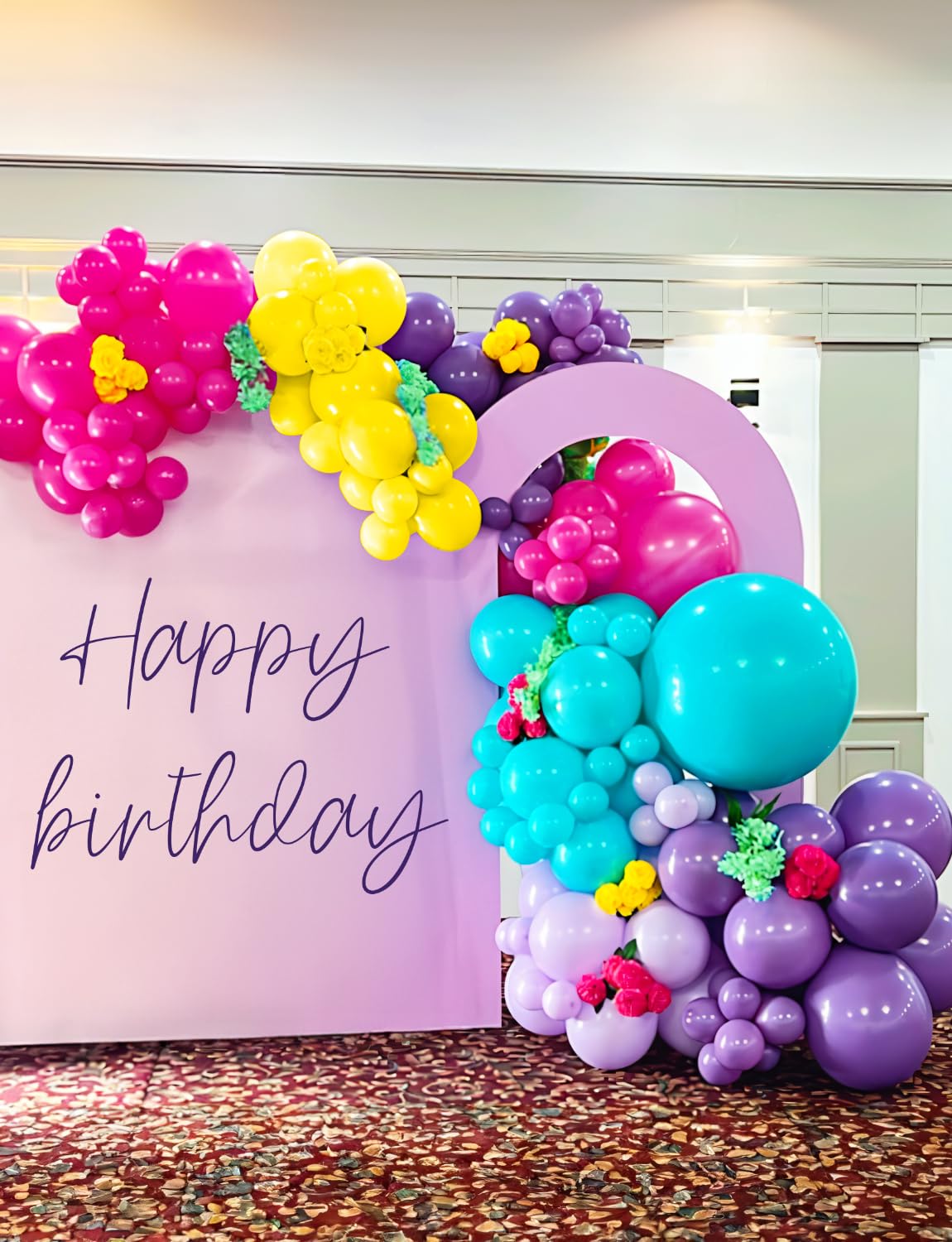 Adeyoo 60 Pcs Confetti Balloons – Pink, Blue, Purple, Teal – 12in Latex Party Decor