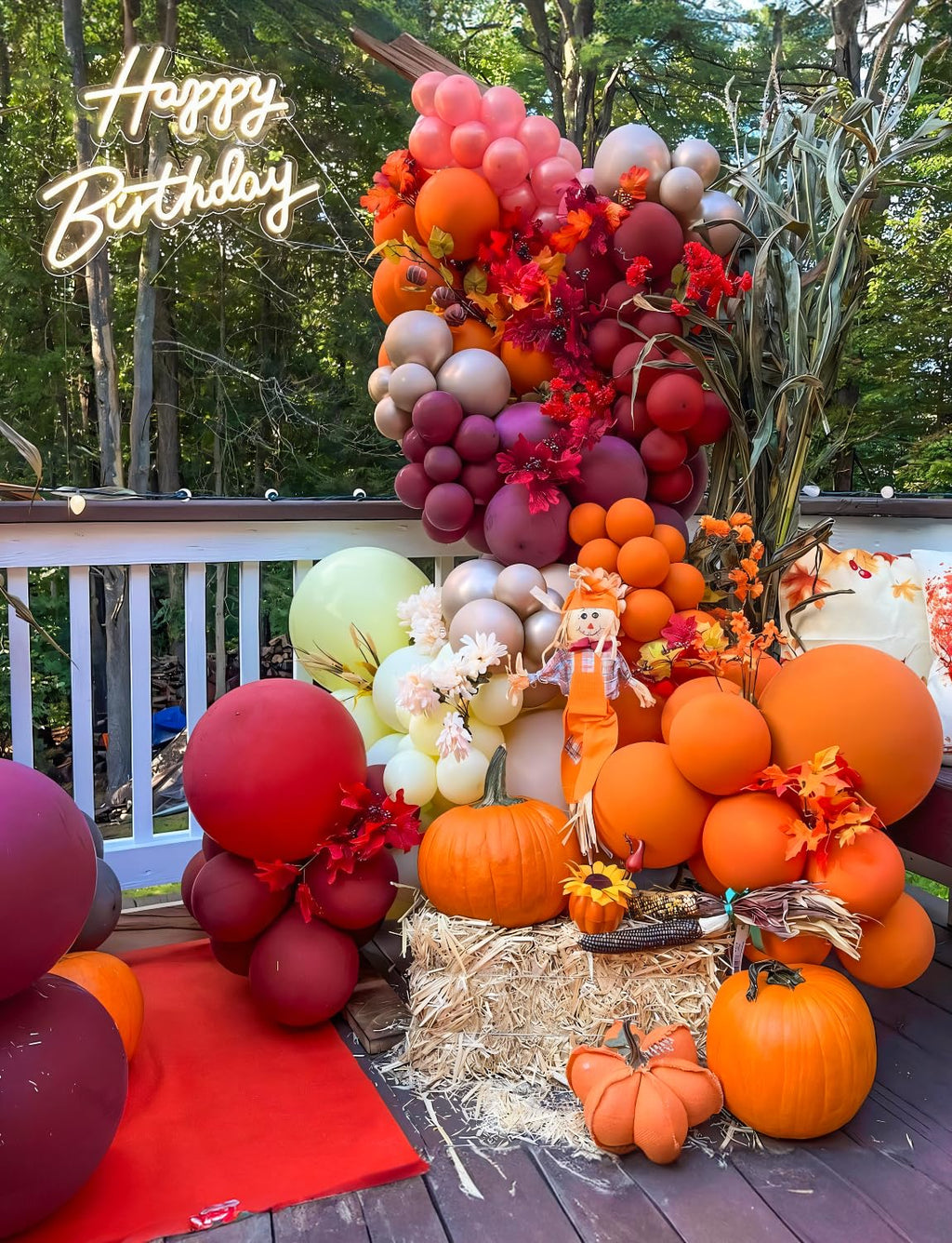 Adeyoo Fall Balloons – 12in Burgundy Orange Gold Confetti Set, 50Pcs for Autumn Thanksgiving & Party Decor