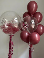 Adeyoo Burgundy & Gold Balloons 50-Piece Set, 12-Inch Glitter Latex – Wedding & Party Decor
