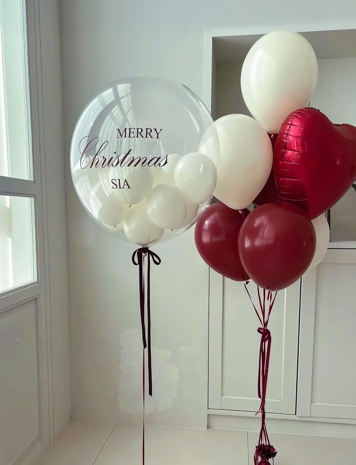 Adeyoo Burgundy & Gold Balloons 50-Piece Set, 12-Inch Glitter Latex – Wedding & Party Decor