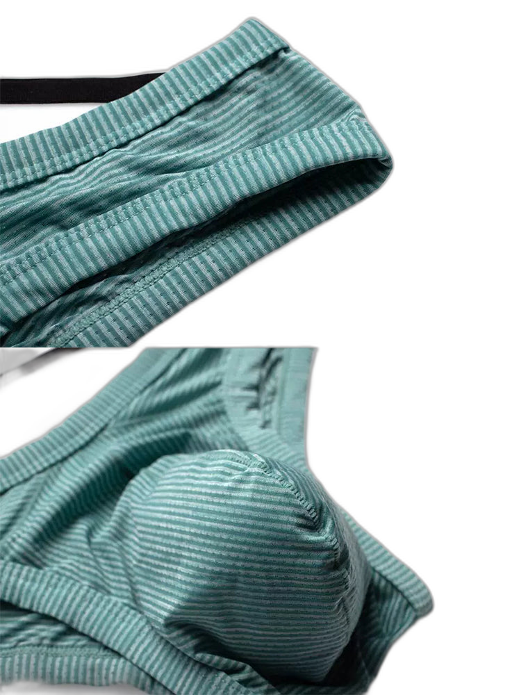 2 Pack Men's Low Rise Back Hollow 3D U-convex Large Pouch T-Back Briefs