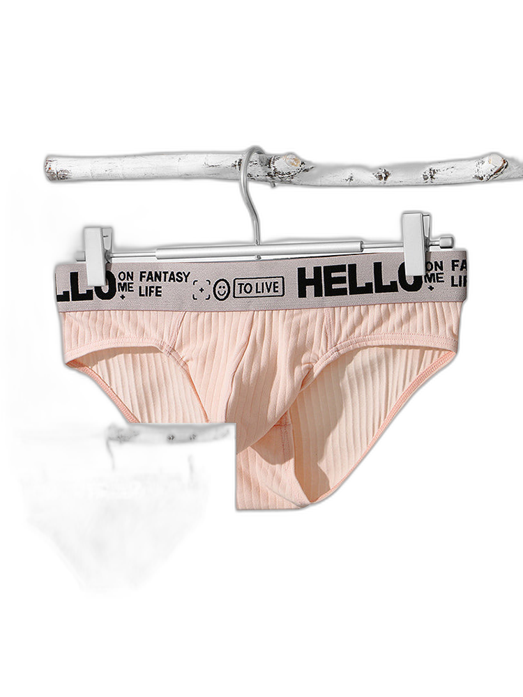 Men's Cotton Ribbed Breathable Briefs with 3D Pouch