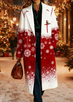 Printed Casual Lapel Long-sleeved Long Coat