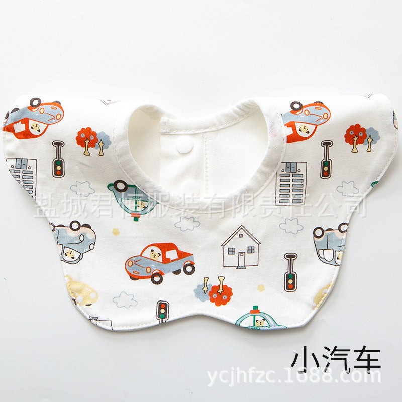 Pure Cotton 360° Rotatable Baby Bib - Petal-Shaped Drool Bib