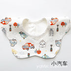 Pure Cotton 360° Rotatable Baby Bib - Petal-Shaped Drool Bib
