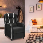 Adjustable Gaming Chair with Footrest Headrest and Lumbar Support-Blue