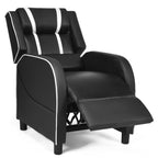 Adjustable Gaming Chair with Footrest Headrest and Lumbar Support-Blue