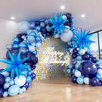 ADOINBY Blue Balloon Arch Kit – 152Pcs Navy Blue Balloons & Stars Garland for Parties