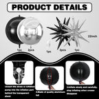Adorely 6Pcs Black Silver 22in Foil Balloons – 4D Round & Explosion Star Party Decor