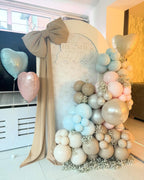 Adorely Pink Blue Heart Balloons – 12 Pcs, 18-Inch Cream White, Baby Pink & Baby Blue Foil Heart Balloons for Baby Shower, Gender Reveal, Weddings