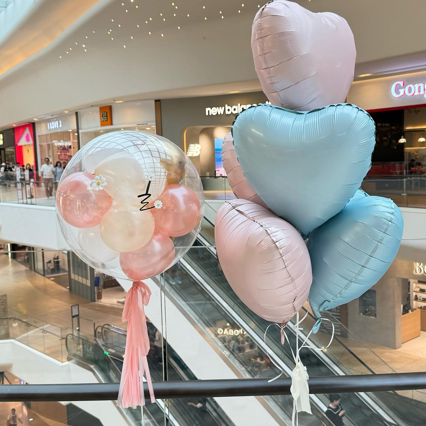 Adorely Pink & Blue Heart Foil Balloons – 12 Pcs, 18 Inch, Baby Pink & Pastel Blue Party Decorations
