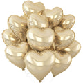 Adorely Champagne Gold Heart Balloons – 12Pcs 18-Inch Foil Hearts for Parties