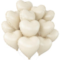 Adorely Cream White Heart Foil Balloons – 12Pcs, 18-Inch for Baby Showers, Weddings & Parties