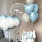 Adorely Baby Blue Heart Balloons – 12Pcs, 18 Inch Pastel Foil Balloons for Baby Showers & Parties