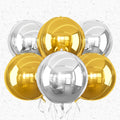 Adorely 20Pcs Gold Silver Round Foil Balloons - 18 Inch 4D Balloons for Birthday Wedding Graduation Parties