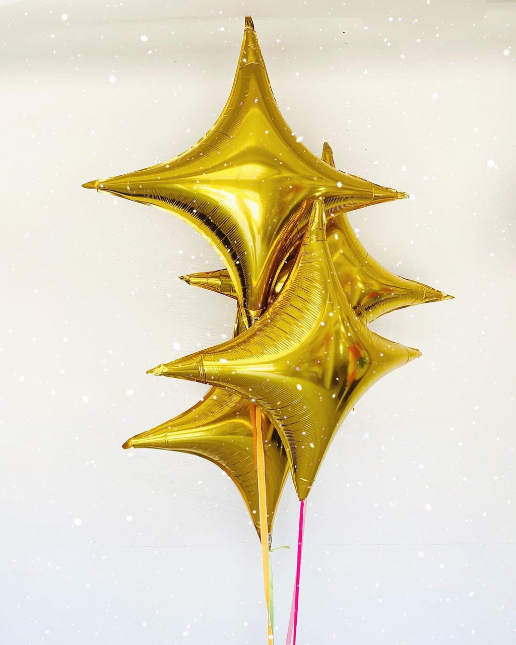 Adorely Gold Star Balloons – 12Pcs Four-Angle Foil Balloons (26in & 10in) Party Decor