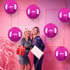 Adorely 6Pcs Hot Pink Round Foil Balloons – 22in Giant 4D Balloons for Party Decor