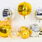 Adorely 20Pcs Gold Silver Round Foil Balloons - 18 Inch 4D Balloons for Birthday Wedding Graduation Parties