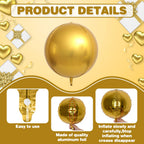 Adorely 20Pcs Gold Silver Round Foil Balloons - 18 Inch 4D Balloons for Birthday Wedding Graduation Parties