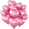 Adorely Pink Heart Balloons – 12pc 18-Inch Pearl Pink Foil Balloons for Parties