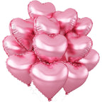 Adorely Pink Heart Balloons – 12pc 18-Inch Pearl Pink Foil Balloons for Parties