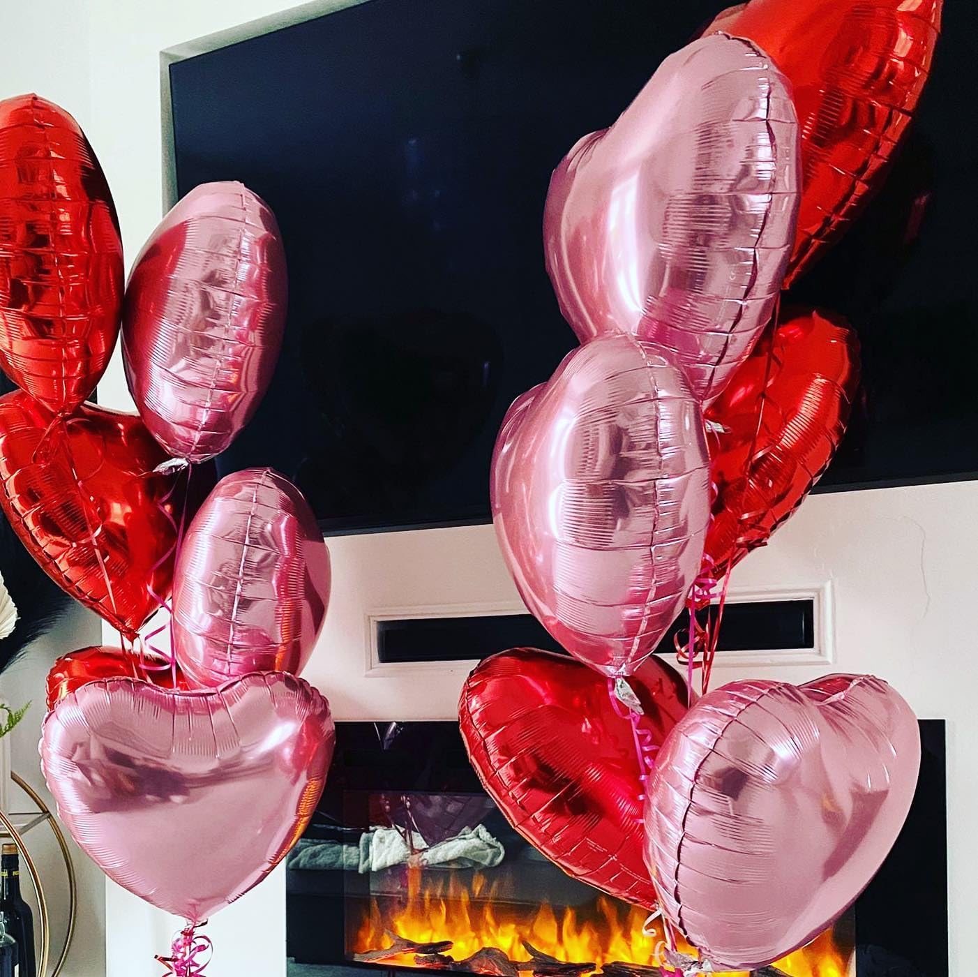 Adorely Pink Heart Balloons – 12pc 18-Inch Pearl Pink Foil Balloons for Parties