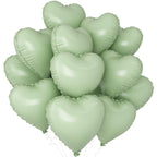 Adorely Sage Green Heart Balloons – 12-Pack 18-Inch Olive Green Foil Balloons for Baby Showers, Weddings & Parties