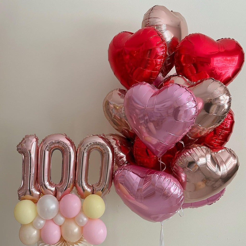 Adorely Pink Heart Balloons – 12pc 18-Inch Pearl Pink Foil Balloons for Parties
