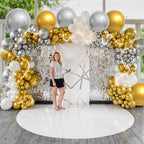 Adorely 20Pcs Gold Silver Round Foil Balloons - 18 Inch 4D Balloons for Birthday Wedding Graduation Parties