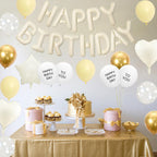 Adorely Pastel Yellow Birthday Decorations – Happy Birthday Banner & Heart Star Foil Balloons