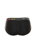 Men's Mesh Briefs With Colorful Spliced Lines