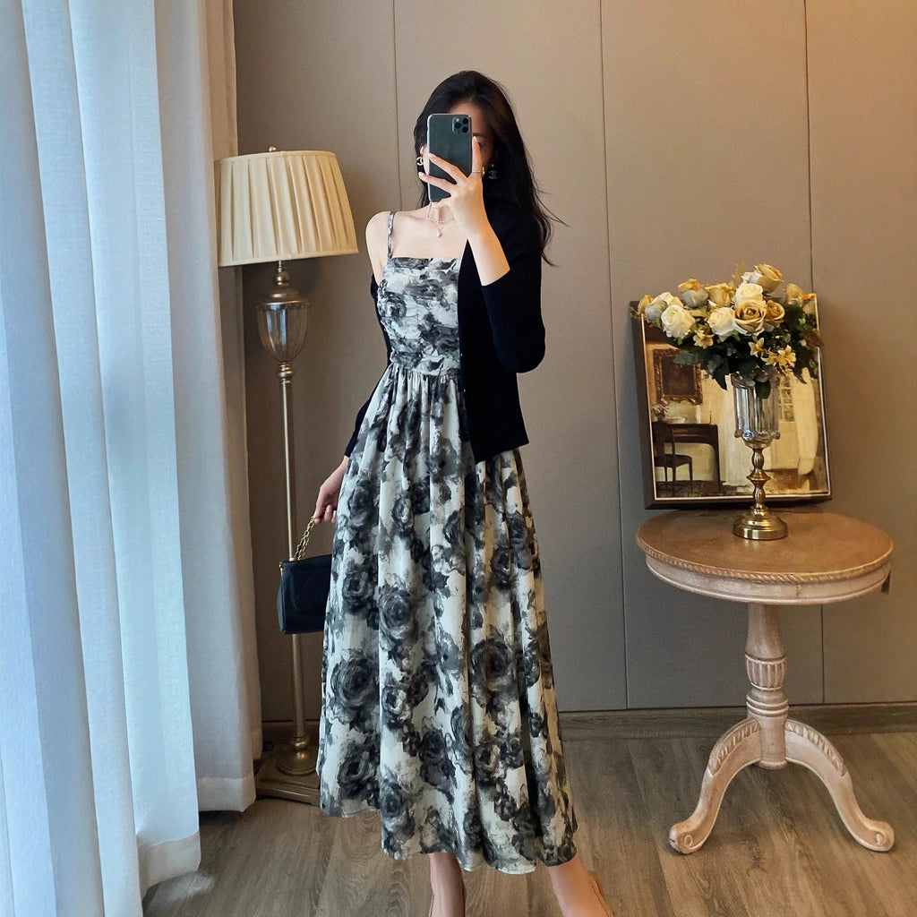 Laid-back Ink-wash Slip Dress