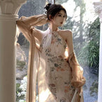 Women's Casual Retro Waist-Cinching Cardigan Dress