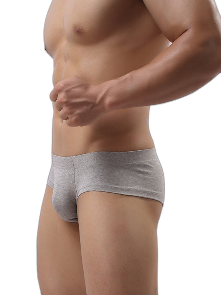 3 Pack Men's Cotton Solid U-Shaped Pouch Briefs