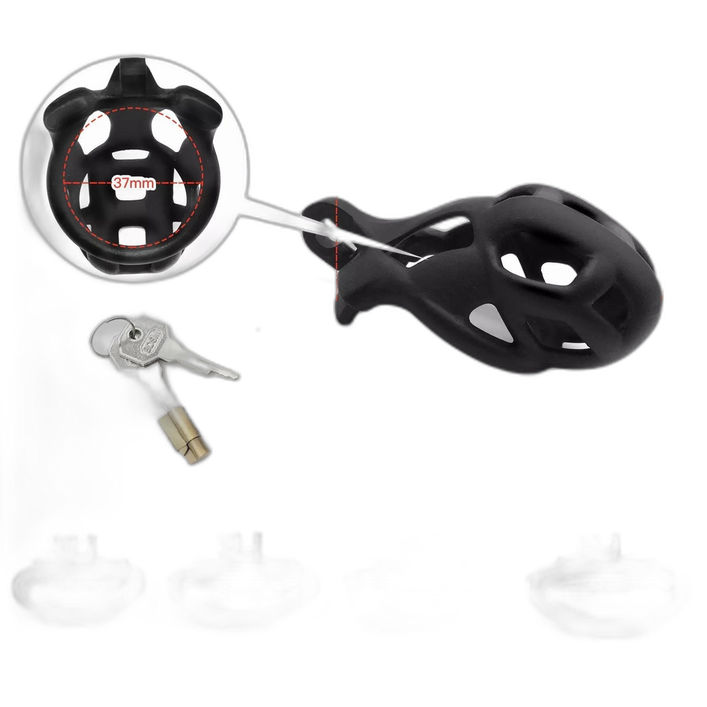 Breathable Mesh Chastity Cage With 4 Ring Sizes