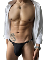 2 Pack Men's U-Shaped Pouch Low-Rise Metal-Clasp Thin Briefs