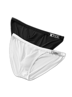 2 Pack Men's U-Shaped Pouch Low-Rise Metal-Clasp Thin Briefs