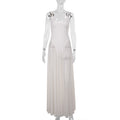 Women's Solid-Color Elegant Resort Bodycon Mesh A-Line Dress