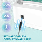 Aedavey Cordless Nail Lamp – Rechargeable UV/LED Dryer with 4 Timers | Sparkly Blue Diamond