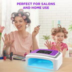 Aedavey Cordless Nail Lamp – Rechargeable UV/LED Gel Light with 4 Timers & Sparkly Purple Diamond