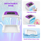 Aedavey Cordless Nail Lamp – Rechargeable UV/LED Gel Light with 4 Timers & Sparkly Purple Diamond