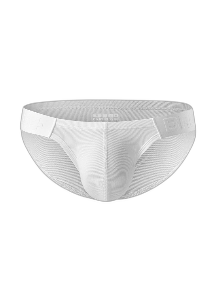 2 Pack Men's Solid Color Low Rise Sweat-Absorbent Large U-Shaped Small Pocket Briefs