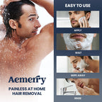 Aemerry Hair Removal Cream for Men — Painless Manscaping, Aloe Vera & Vitamin E | 4.2 oz